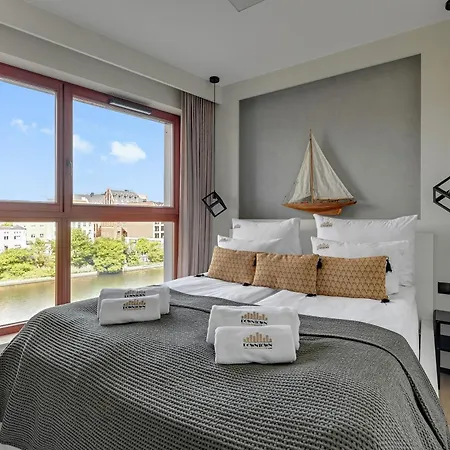 Waterlane Island - Riverview Pool, Spa, Gym & Parking By Downtown Apartments Danzig Exterior foto